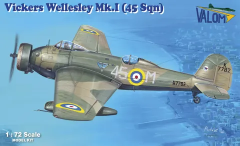 Krabice plastikové stavebnice Valom 72158 Vickers Wellesley Mk.I v měřítku 1/72