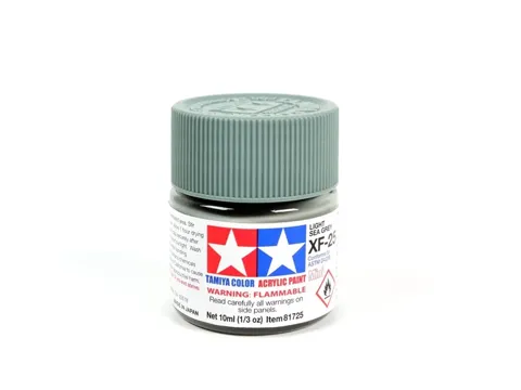 Lahvička akrylové barvy Tamiya Acrylic Mini XF-25 Light Sea Grey 10 ml, matná