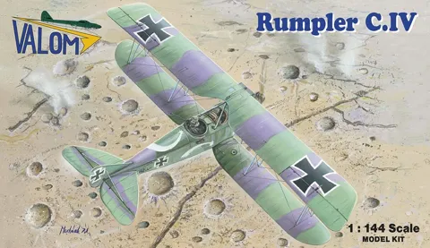 Krabice plastikové stavebnice Valom 14416 Rumpler C.IV v měřítku 1/144, dvojité balení
