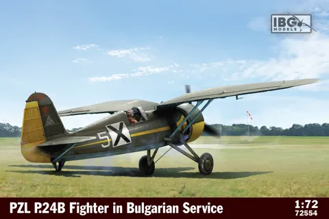Krabice stavebnice IBG Models 72554 PZL P.24B v bulharských službách v měřítku 1/72