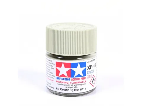 Lahvička akrylové barvy Tamiya Acrylic Mini XF-14 japonská armádní šedá matná 10 ml