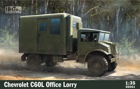 Krabice stavebnice IBG Models 35041 Chevrolet C60L Office Lorry v měřítku 1/35
