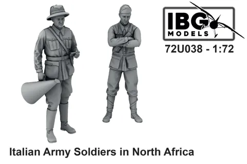 Sada 3D tištěných figurek IBG Models 72U038 italští vojáci v severní Africe v měřítku 1/72