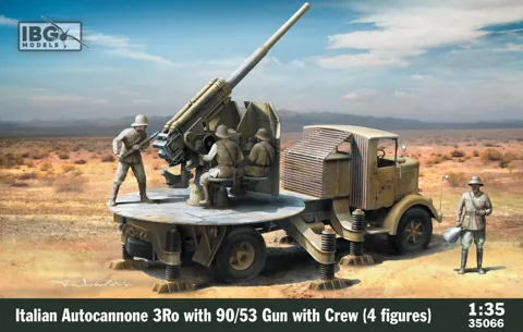 Plastiková stavebnice IBG Models 35066 Autocannone 3Ro s kanónem 90/53 v měřítku 1/35