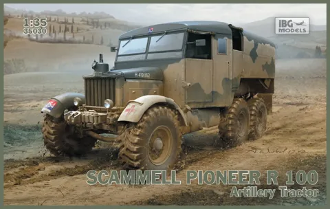 Krabice stavebnice IBG Models 35030 Scammell Pioneer R 100 dělostřelecký tahač 1/35