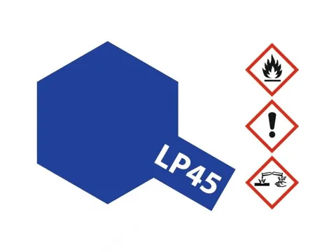 Skleněná lahvička lakové barvy Tamiya LP-45 82145 závodní modrá 10 ml