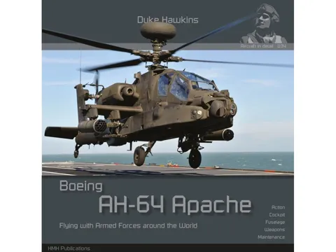Obálka publikace Duke Hawkins Boeing AH-64 Apache, HMH Publications, 140 stran