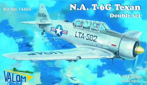 Krabice stavebnice Valom 14409 1/144 North American T-6G Texan, dvojbalení Silver Series
