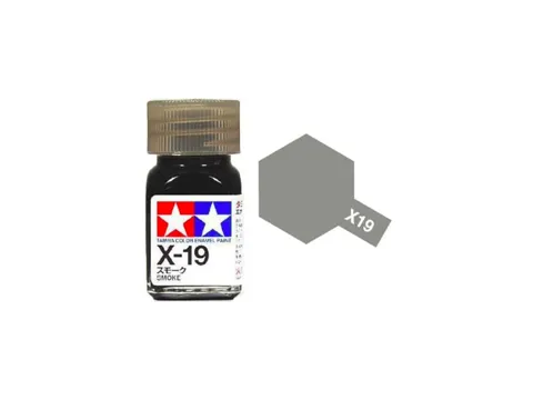 Skleněná lahvička emailové barvy Tamiya Enamel 80319 XF-19 Sky Grey 10 ml