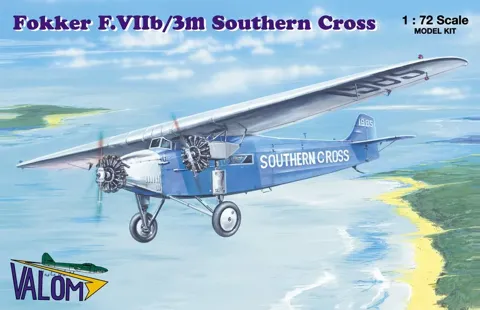 Krabice plastikové stavebnice Valom 72072 Fokker F.VIIb/3m Southern Cross v měřítku 1/72