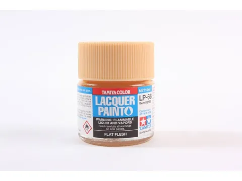 Skleněná lahvička lakové barvy Tamiya LP-66 Flat Flesh tělová matná 10 ml