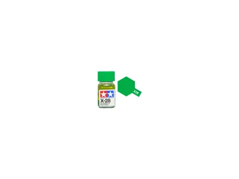 Skleněná lahvička emailové barvy Tamiya Enamel X-28 parková zelená 10 ml