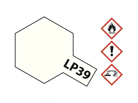 Skleněná lahvička lakové barvy Tamiya LP-39 82139 závodní bílá 10 ml