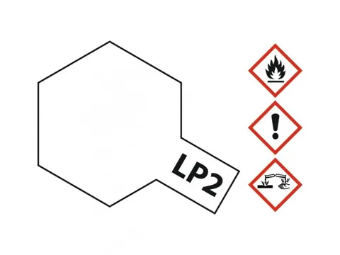 Skleněná lahvička lakové barvy Tamiya LP-2 82102 bílá lesklá, 10 ml