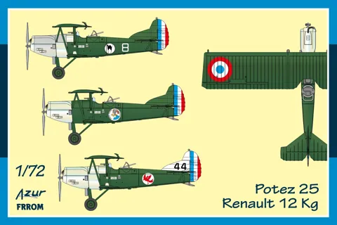 Krabice plastové stavebnice FRROM FR0053 Potez 25 Renault 12 Kg v měřítku 1/72