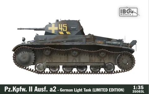 Krabice stavebnice IBG Models 35083L Pz.Kpfw. II Ausf. a2 v měřítku 1/35, limitovaná edice