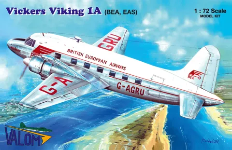 Krabice plastikové stavebnice Valom 72149 Vickers Viking 1A v měřítku 1/72