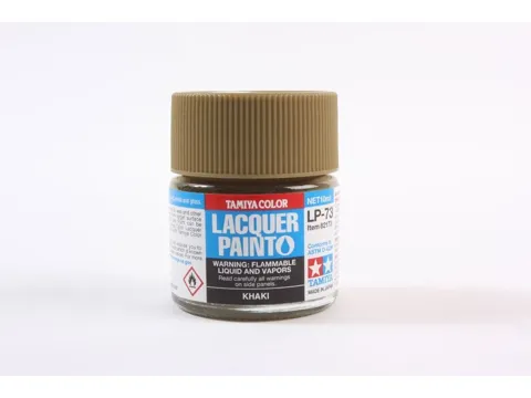 Skleněná lahvička lakové barvy Tamiya 82173 LP-73 khaki, 10 ml