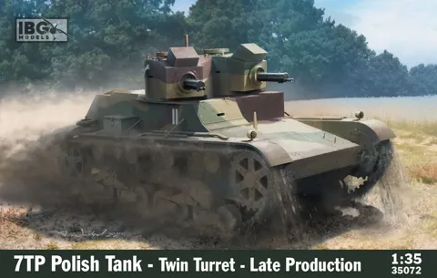 Plastiková stavebnice IBG Models 35072 polský tank 7TP dvojvěžový v měřítku 1/35