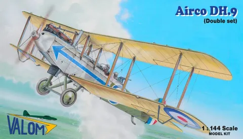 Krabice stavebnice Valom 14425 Airco DH.9 v měřítku 1/144, dvojité balení