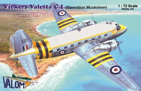 Krabice plastikové stavebnice Valom 72150 Vickers Valetta C.1 v měřítku 1/72
