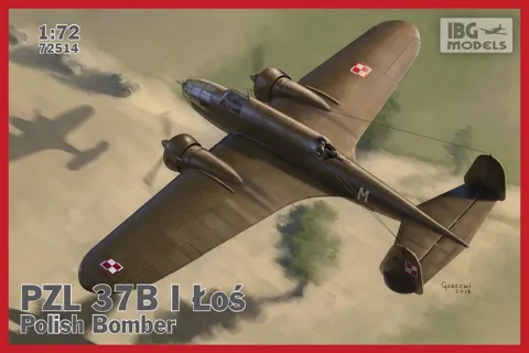Krabice stavebnice IBG Models 72514 PZL.37 B I Łoś v měřítku 1/72, polský střední bombardér