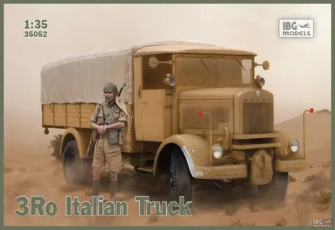 Krabice plastikové stavebnice IBG Models 35052 3Ro italský nákladní automobil Cargo v měřítku 1/35