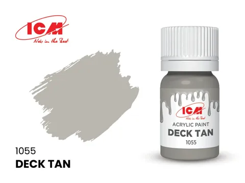 Lahvička akrylové barvy ICM Acrylic 1055 palubní béžová (Deck Tan) o objemu 12 ml