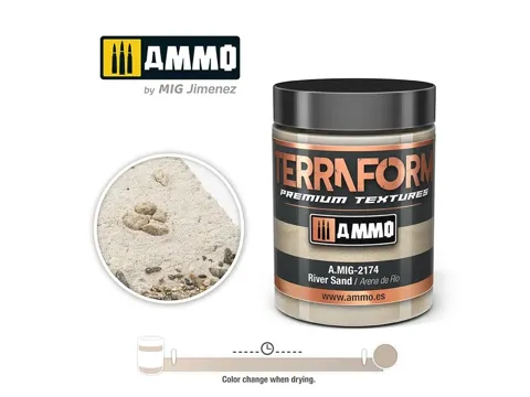 Kelímek akrylové textury AMMO Mig 2174 TERRAFORM říční písek 100 ml