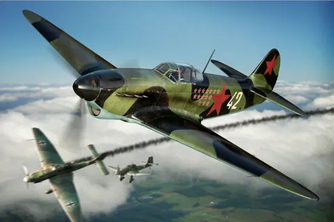 Krabice plastové stavebnice Brengun BRP72038 Yak-1b v měřítku 1/72