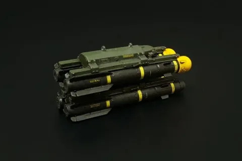 Resinová sada Brengun BRL48153 AGM-114 Hellfire 1/48 – osm raket vzduch-země a dva nosníky
