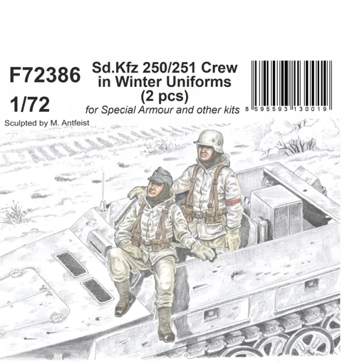 Resinové figurky CMK F72386 osádka Sd.Kfz 250/251 v zimních uniformách, měřítko 1/72