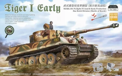 Krabice plastikové stavebnice Border Model TK7203 Tiger I Early Das Reich v měřítku 1/72
