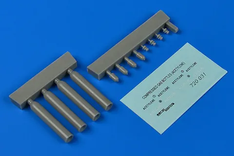 Aires 720031 lahve na stlačený acetylen v měřítku 1/72, doplněk pro diorámata
