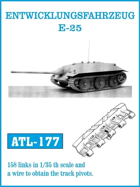 Kovové pásy Friul Model ATL-177 v měřítku 1/35 pro model E-25 Entwicklungsfahrzeug