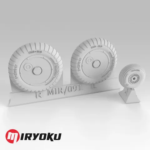 Miryoku MIR-091 kola Bf 109 G se šroubovaným diskem 1/35, 3D tištěná kola a masky