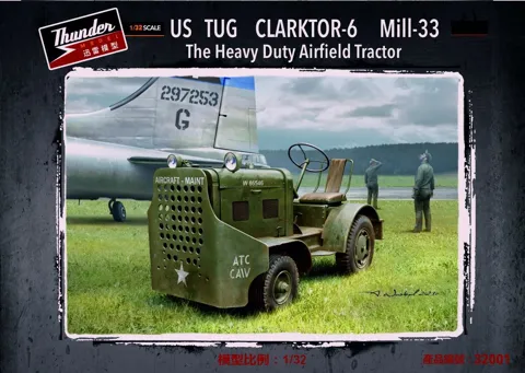 Krabice stavebnice Thunder Model TM32001 US Army Clarktor-6 Tug Mill-33 v měřítku 1/32