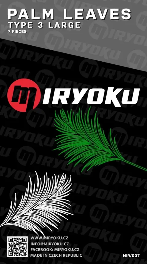 Miryoku MIR-007 palmové listy TYPE 3 LARGE z transparentní fólie, 7 ks, měřítko 1/35