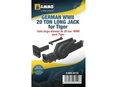 Doplňkový set AMMO Mig AMIG8119 – německý 20tunový dlouhý zvedák pro Tiger v měřítku 1/35