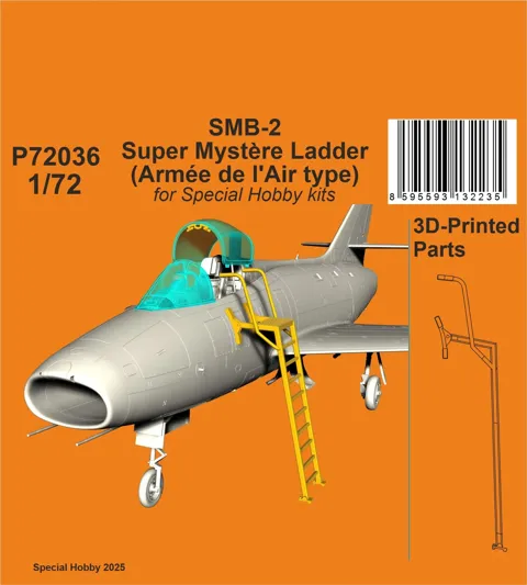 Resinový nástupní žebřík CMK P72036 pro SMB-2 Super Mystère v měřítku 1/72