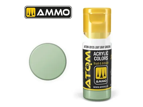 Lahvička akrylové barvy AMMO Mig ATOM COLOR 20125 světle šedozelená 20 ml