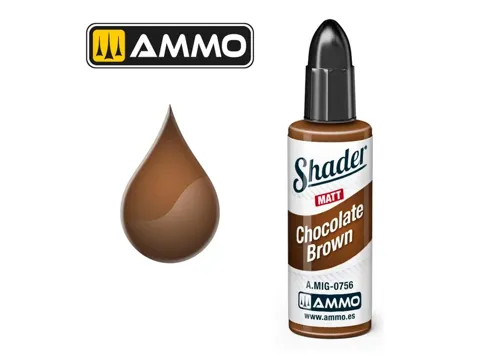 Lahvička AMMO Mig A.MIG-0756 Matt Shader čokoládově hnědá Chocolate Brown 10 ml