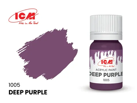 Lahvička akrylové barvy ICM Acrylic tmavě fialová (Deep Purple) 12 ml