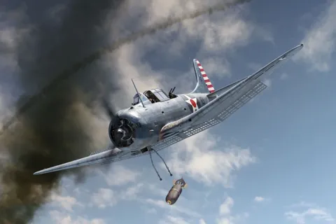 Krabice plastikové stavebnice Brengun 1/144 SBD-3 Dauntless Coral Sea, kód BRP144013