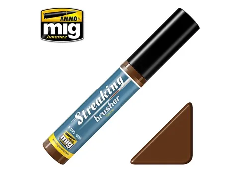 Lahvička enamelového efektu AMMO Mig Streakingbrusher A.MIG-1253 špína Grime 10 ml