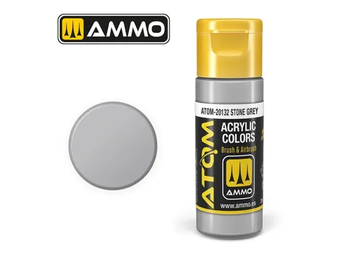 Lahvička akrylové barvy AMMO Mig ATOM COLOR ATOM-20132 kamenná šedá 20 ml