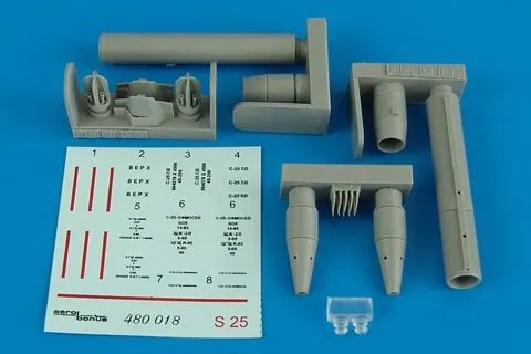 Resinové díly Aires 480018 – raketa vzduch-země S-25-L v měřítku 1/48