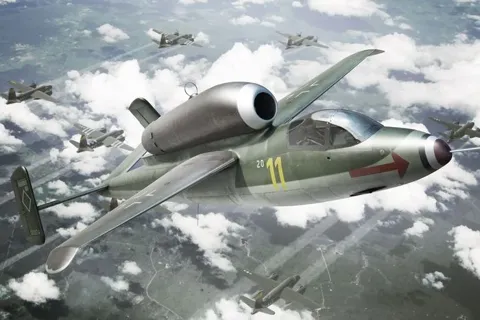 Krabice stavebnice Brengun BRP144003 Heinkel He-162A v měřítku 1/144
