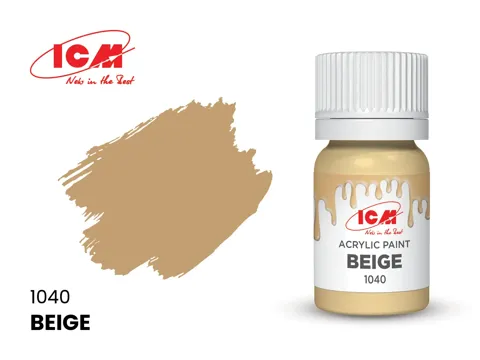 Lahvička akrylové barvy ICM Acrylic 1040 béžová (Beige) o objemu 12 ml