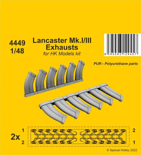 Resinové výfuky CMK 4449 pro Lancaster Mk.I/III v měřítku 1/48 pro stavebnici HK Models
